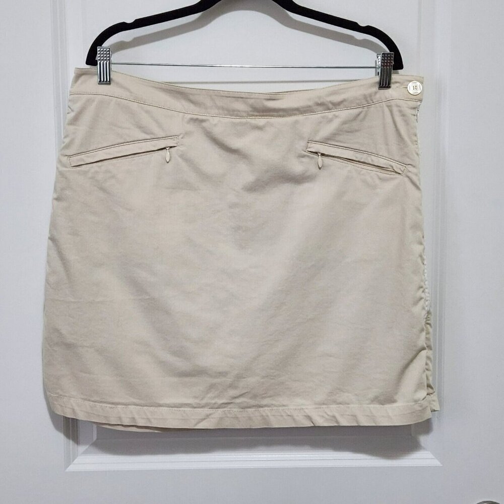 Dockers Golf Women's 16 Skort Side Zip Button Pockets Light Khaki